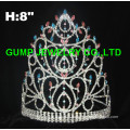 new fashion large red pageant rhinestone crown and tiara